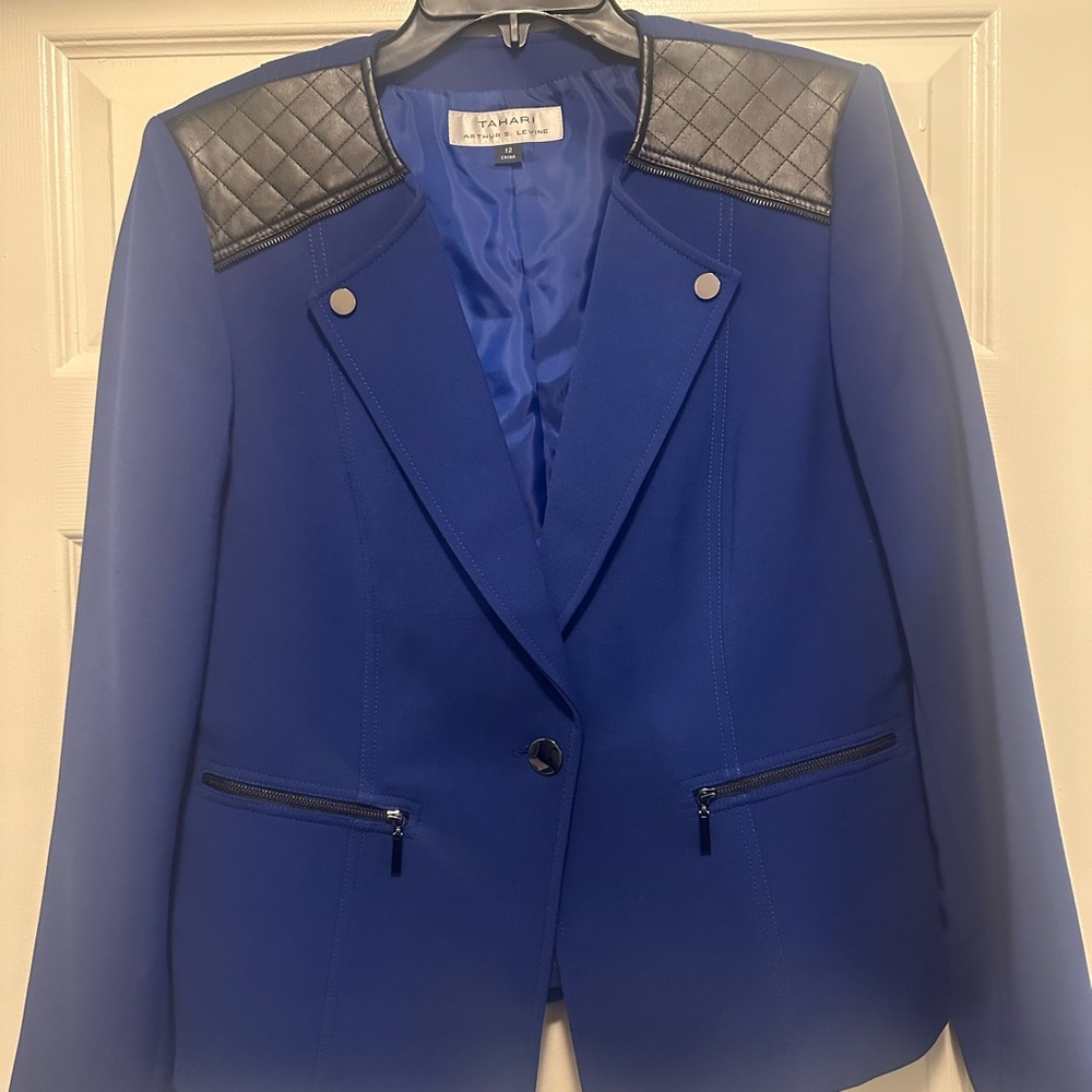 Blue Women's Jacket with Black Accents